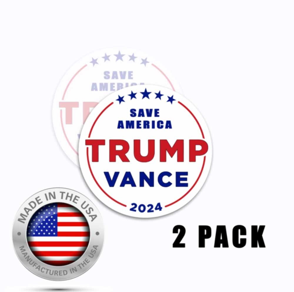 TRUMP VANCE 2024 CIRCLE Sticker | Vinyl | Water-resistant 2 PACK CIRCLE 4 INCH