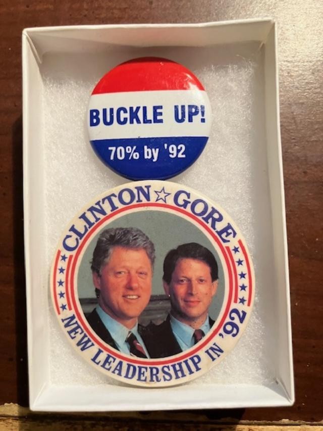Celebrate our 250 Years- Vintage 1992 Presidential Clinton Gore Campaign Pin!