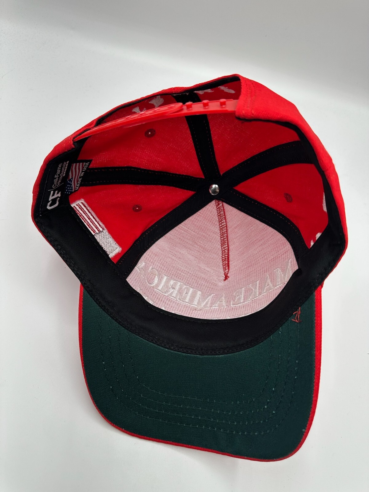 Authentic Cali-Fame MAGA 45-47 Trump Red Made In America Trucker Hat One Size
