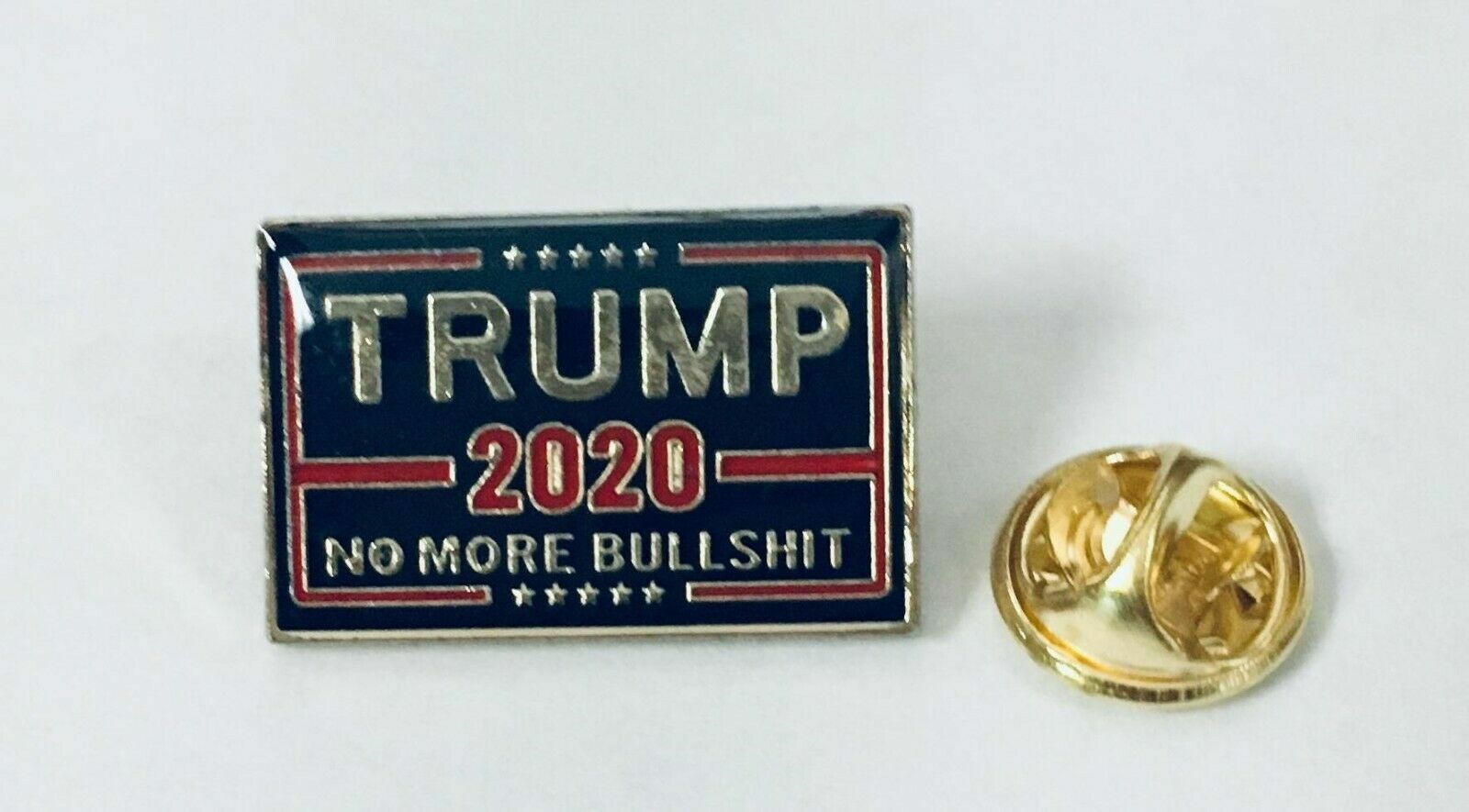 1 Trump 2020 NO MORE BULLSHIT LAPEL PIN AMERICAN EXPERTLY JEWELED COLLECTIBLE US
