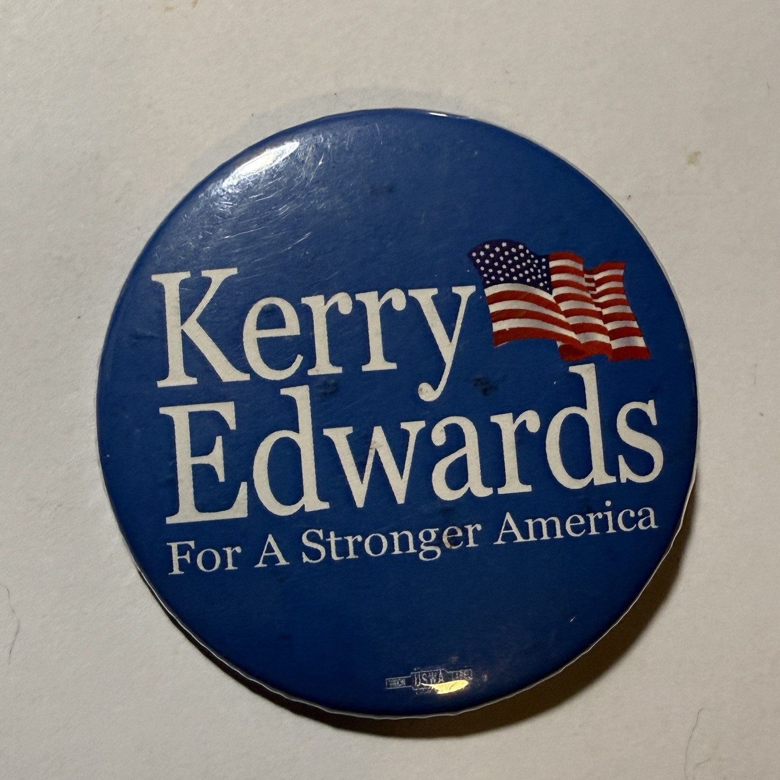 JOHN KERRY / JOHN EDWARDS For a Stronger America 2 1/4″ campaign button / pin