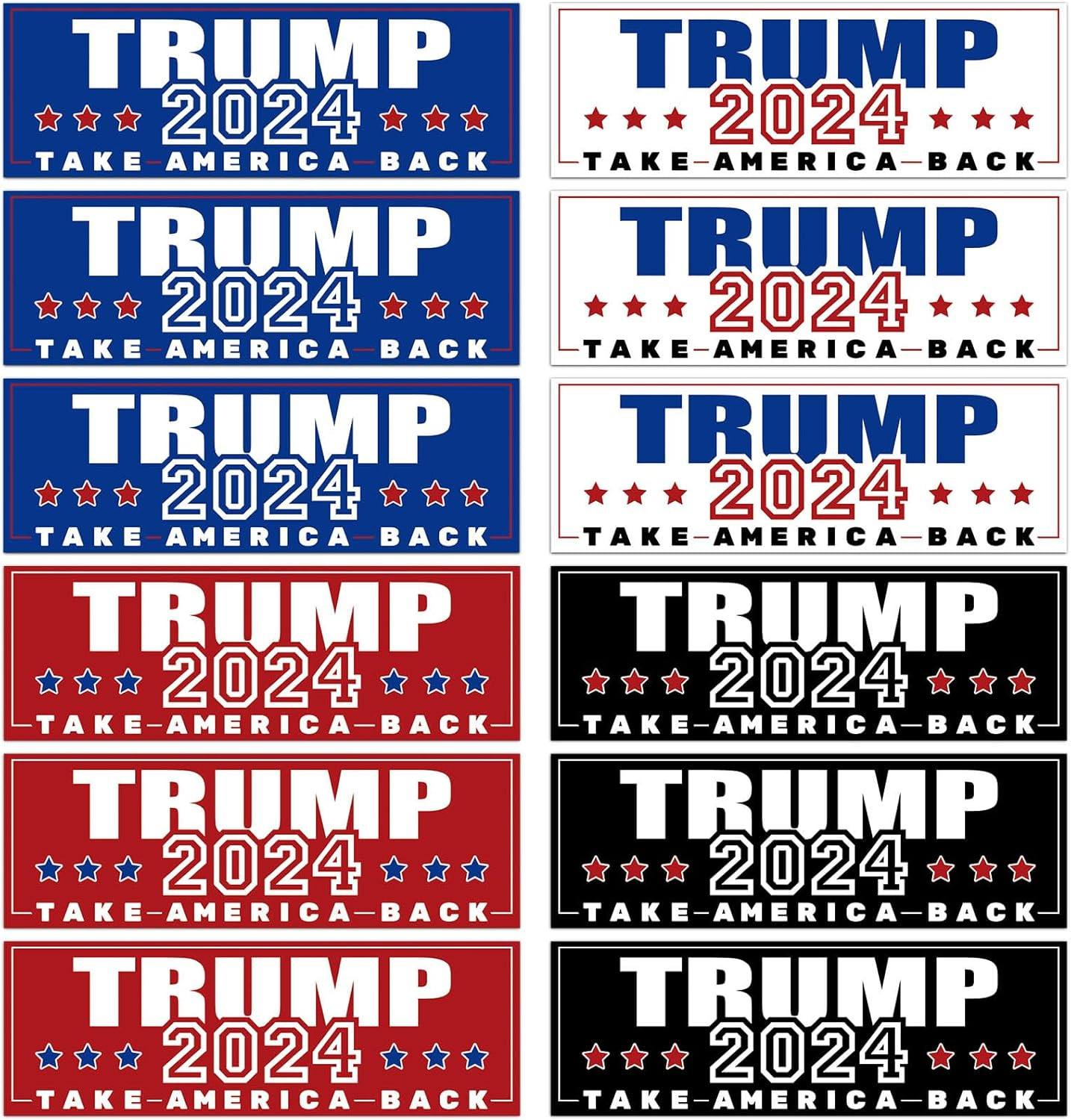 12Pcs Donald Trump President Stickers with Words 2024 Take America Back Stickers
