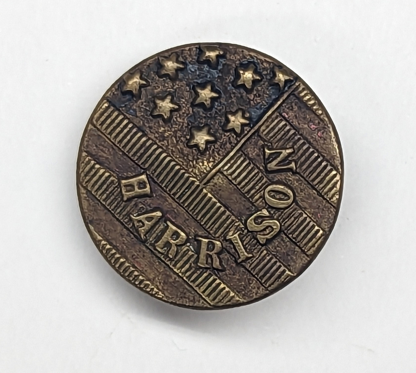 1888 BENJAMIN HARRISON USA Flag Button BH-1888-99 Brass