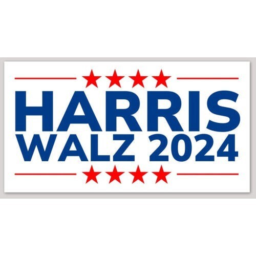 Kamala Harris Tim Walz For President 2024 Vinyl 6×3.2 Inch Bumper Sticker