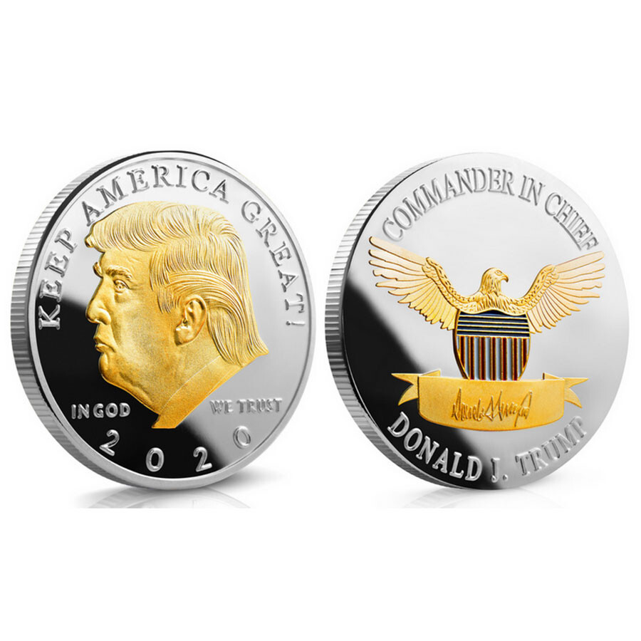 Silver and Gold-Plated Trump Commemorative Coins