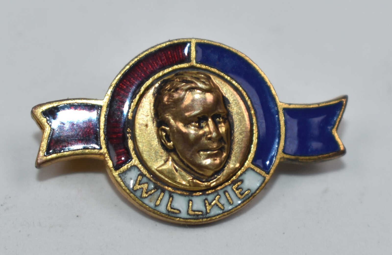 Vintage 1940 Wendell Willkie Presidential Campaign Enamel Lapel Pin Pinback