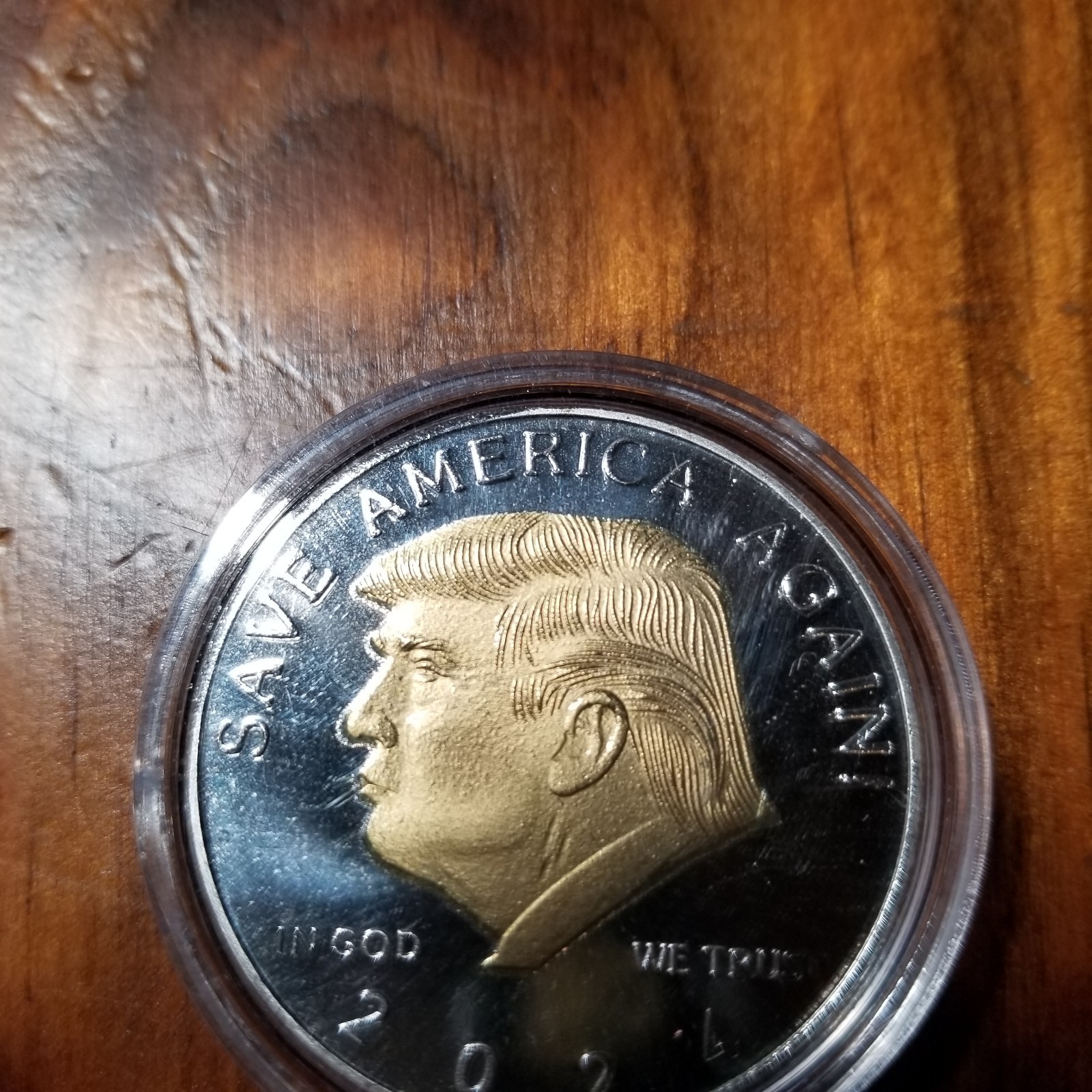 President Donald Trump Save America Again 2024 Silver Gold Plated Coin ACK