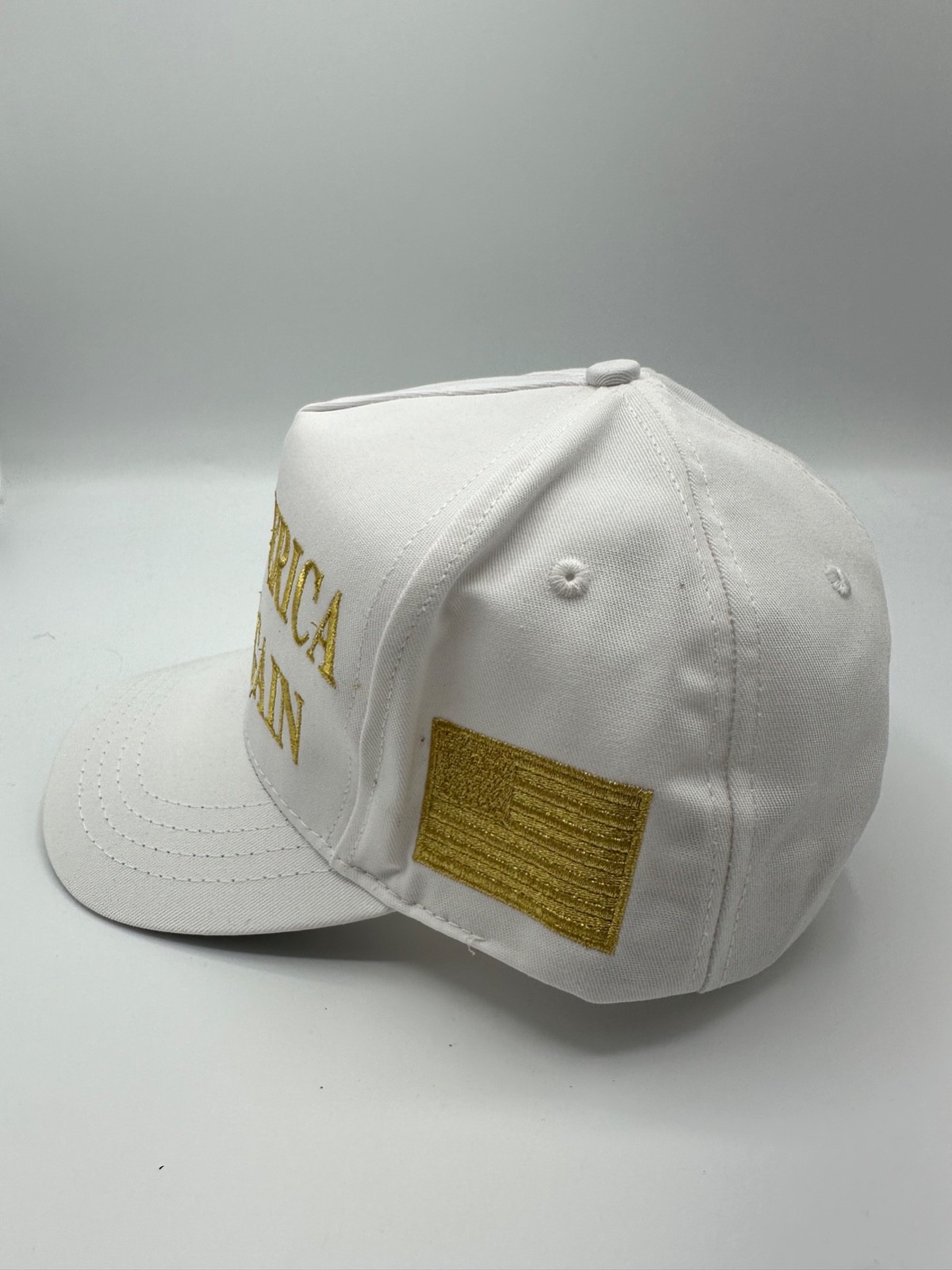 Official Make America Great Again Trump Cali Fame 45-47 White Snapback Hat Cap