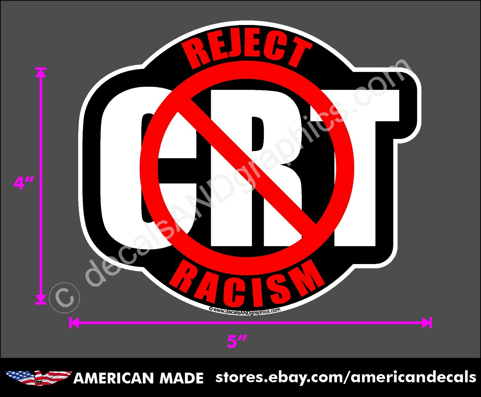 TRUMP 2020 2024 STICKER REJECT RACISM CRT ANTI DEMOCRAT MAGA DEPLORABLE DECAL