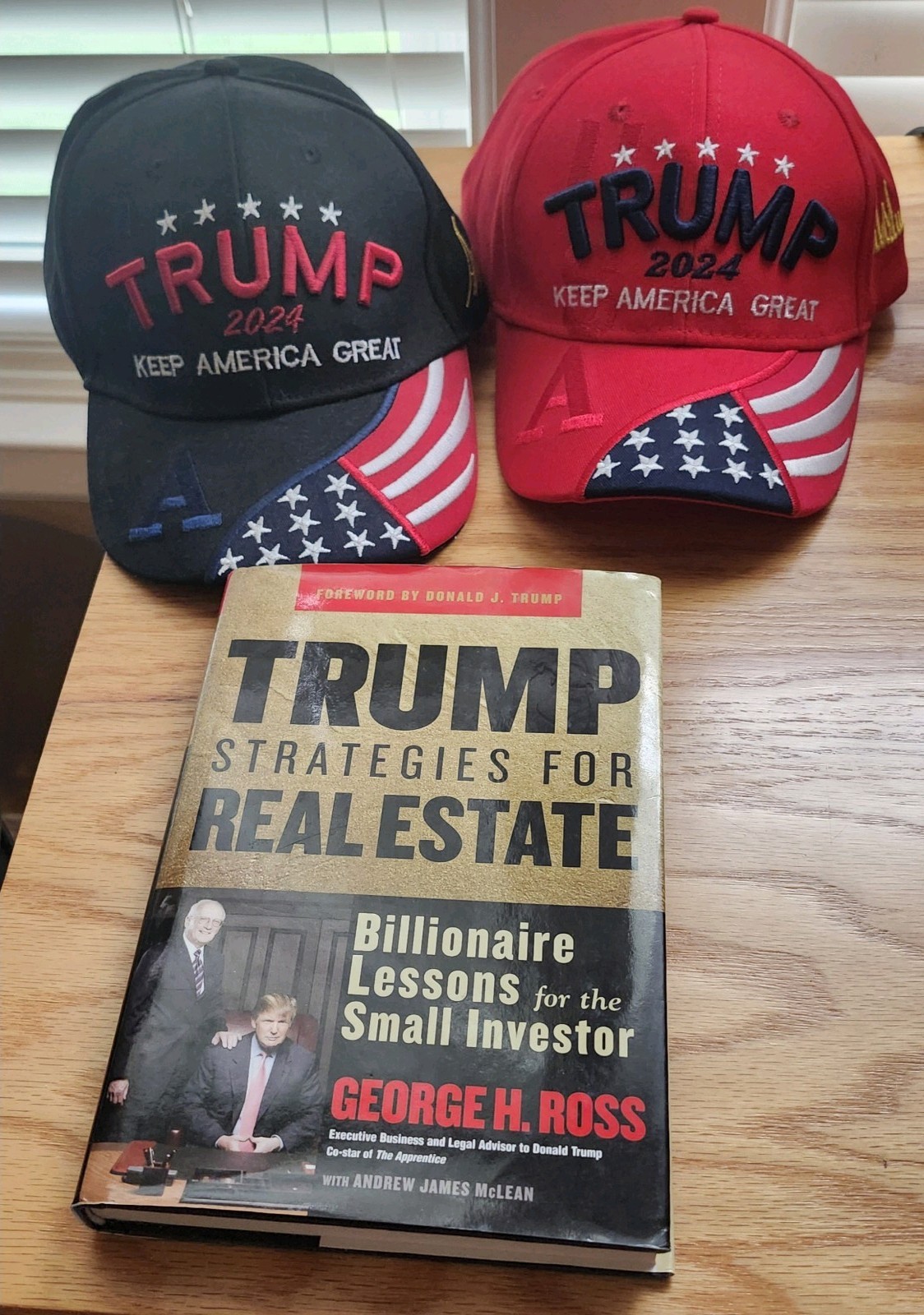 Bundle 2 Trump Hats And 1 Trump Book