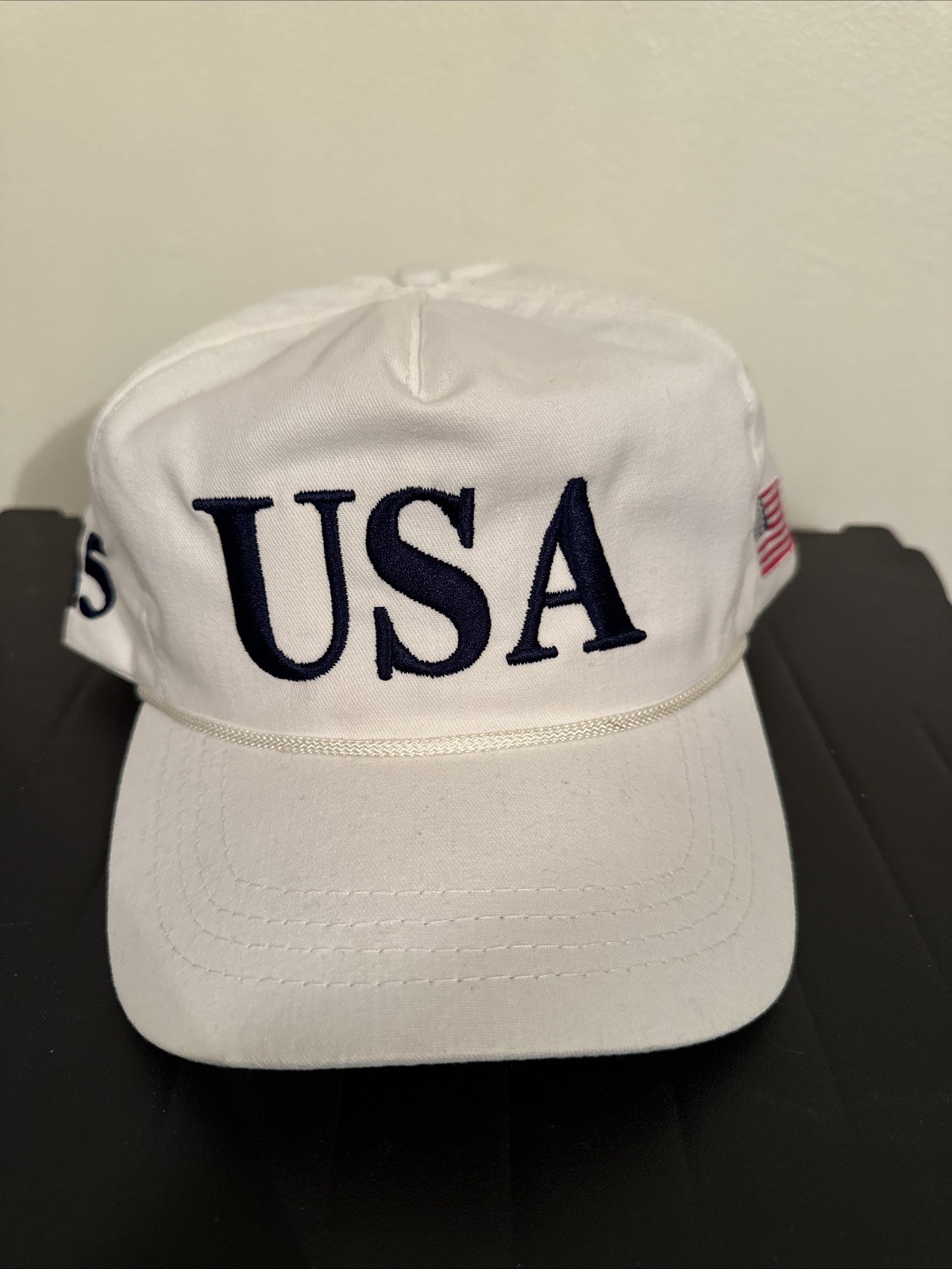 Trump USA 45 White Snapback Hat (Official Product – Cali Fame, Made in USA)