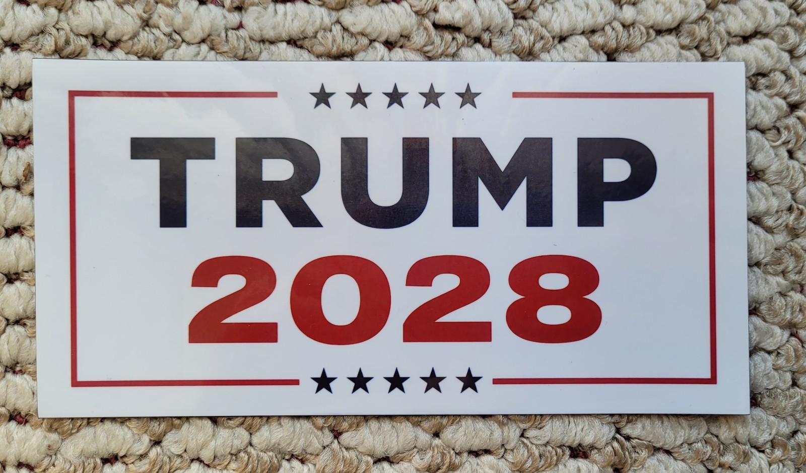 TRUMP 2028 BUMPER STICKER 3.75″x7.5″ MAGA THIRD TERM REPUBLICAN PRESIDENT