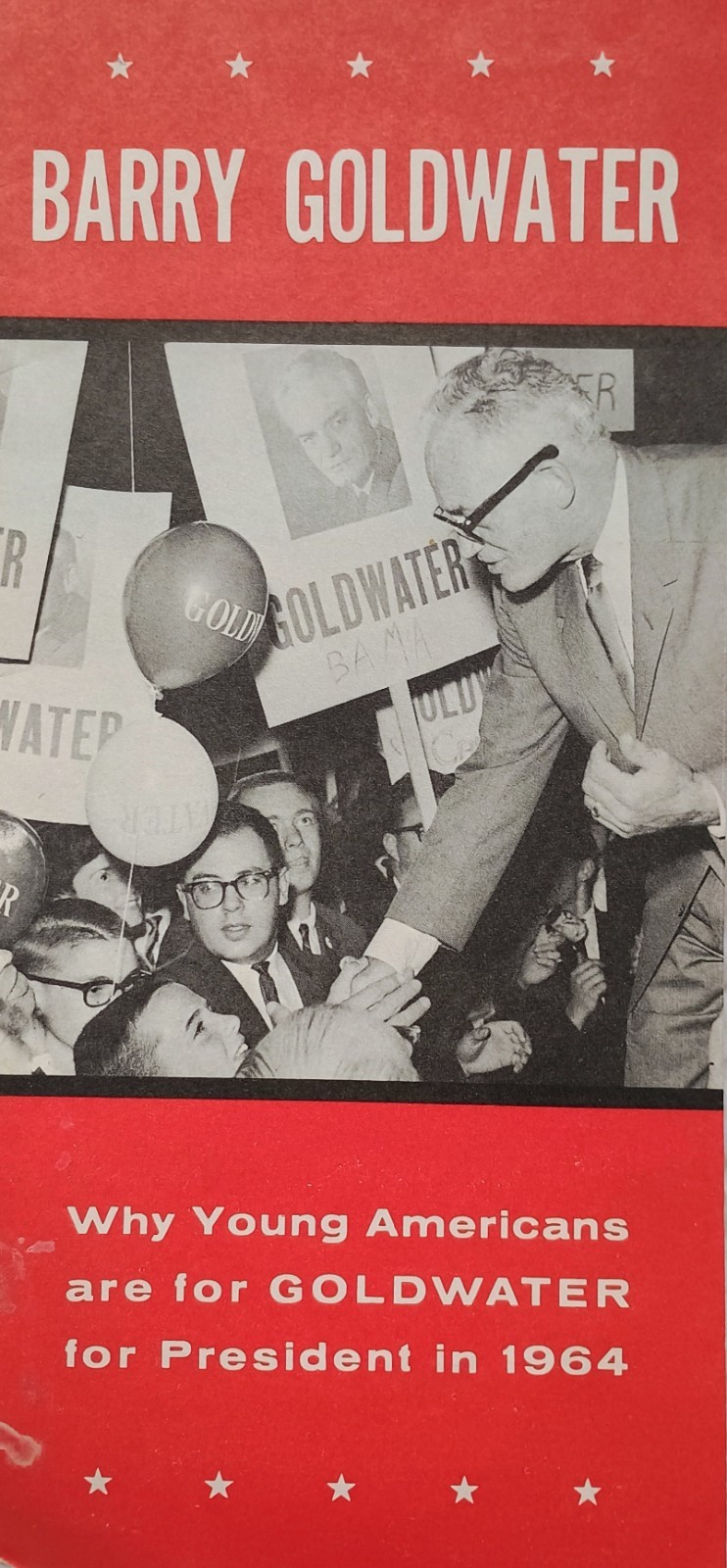 BARRY GOLDWATER ICampaign Items / Gold Elephant in Glasses/ Magazine Cover/ book