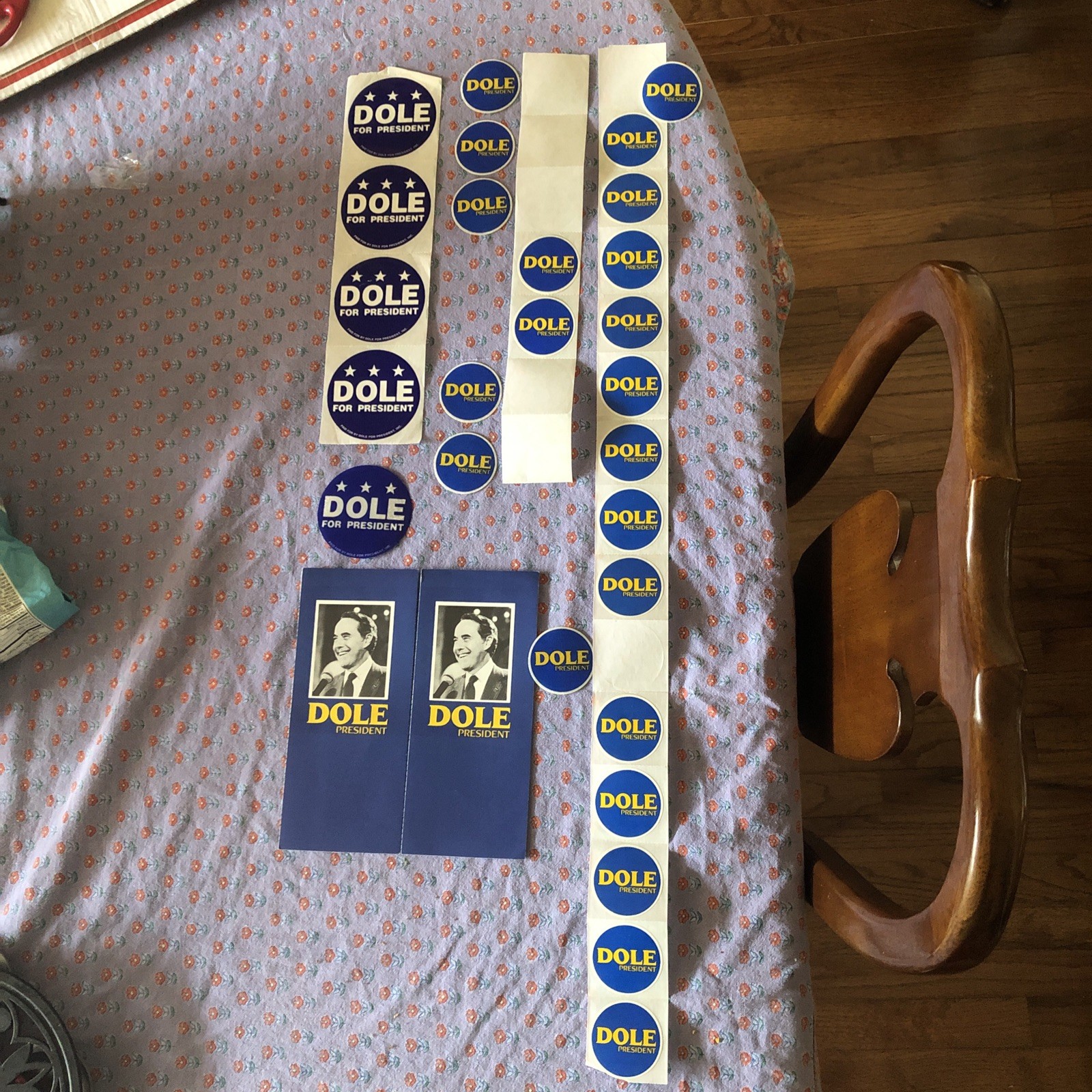 1996 Bob Dole For President Campaign Memorabilia 27 Stickers & 2 Pamphlets