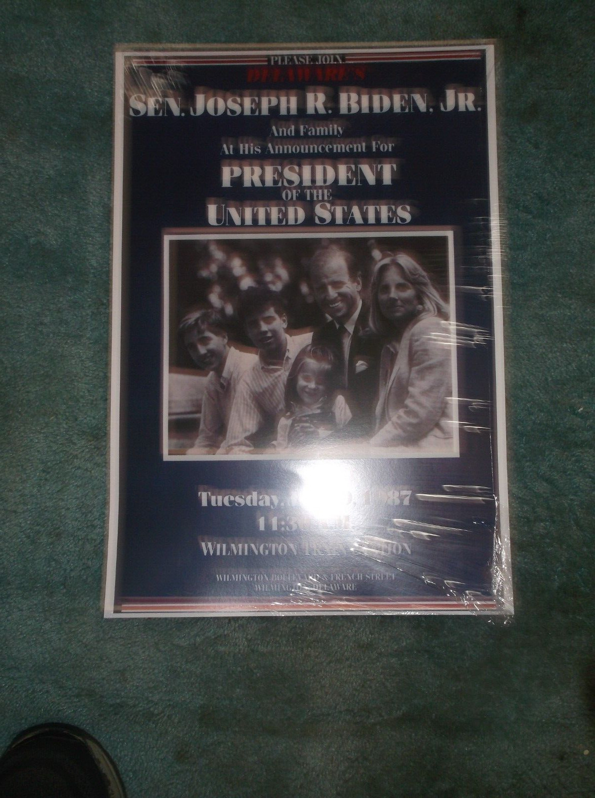 JOE BIDEN ORIGINAL CAMPAIGN POSTER FROM FIRST RUN IN 1988 REPRODUCTION