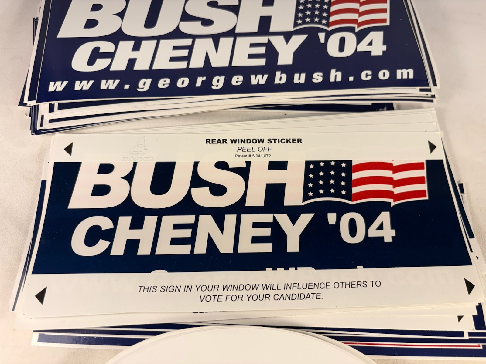 HUGE LOT 100+ Bush Cheney 04 Campaign Sticker Mixed Lot Bumper Window Peel Off