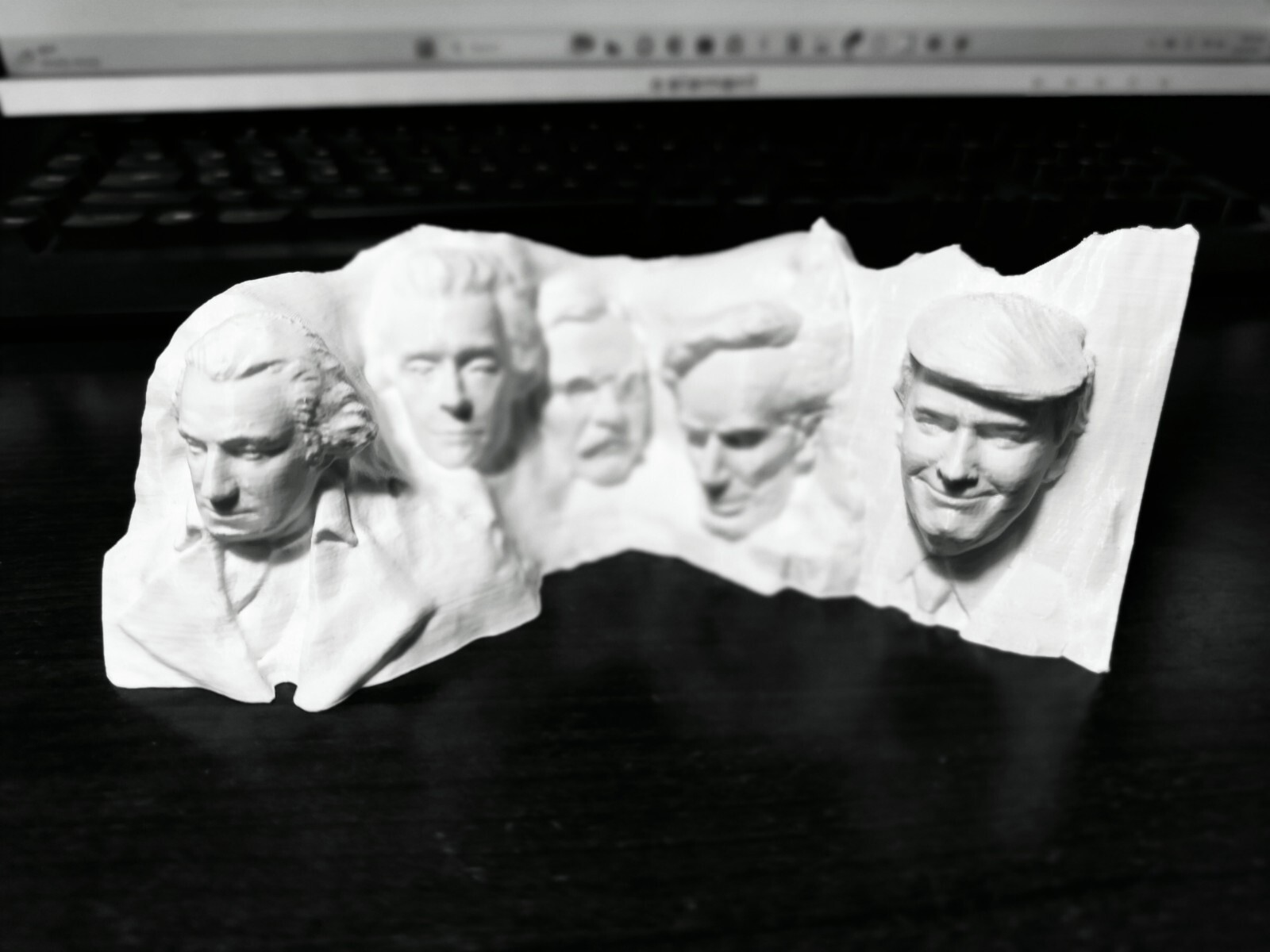6″ Smiling President Donald Trump Mount Rushmore TrumpMore MAGA 3D Printed White