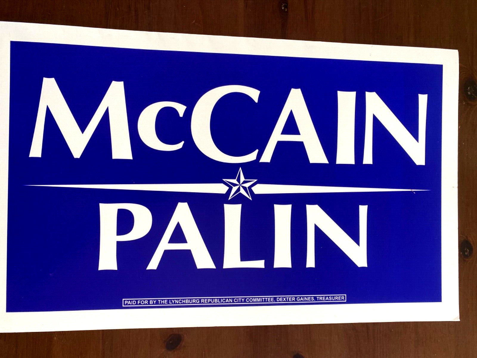 John McCain Sarah Palin 2008 presidential large poster double sided 16″ x 26″