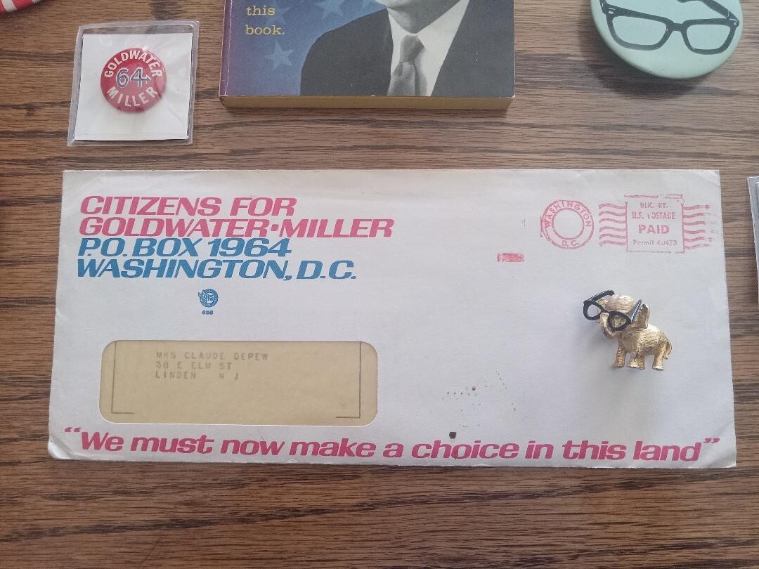Massive Barry Goldwater Button, Book and Campaign Paraphenalia Collection