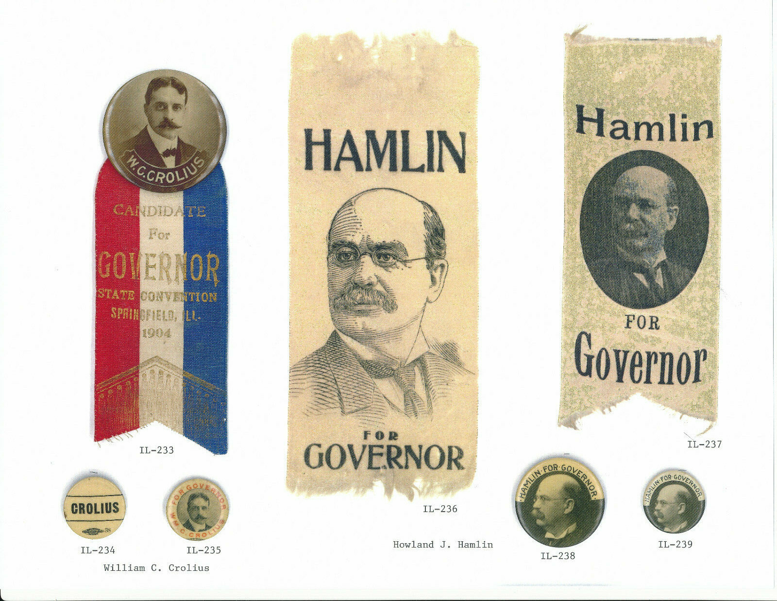 Political Campaign Items Illinois Governor & US Senate 238 Page book full color