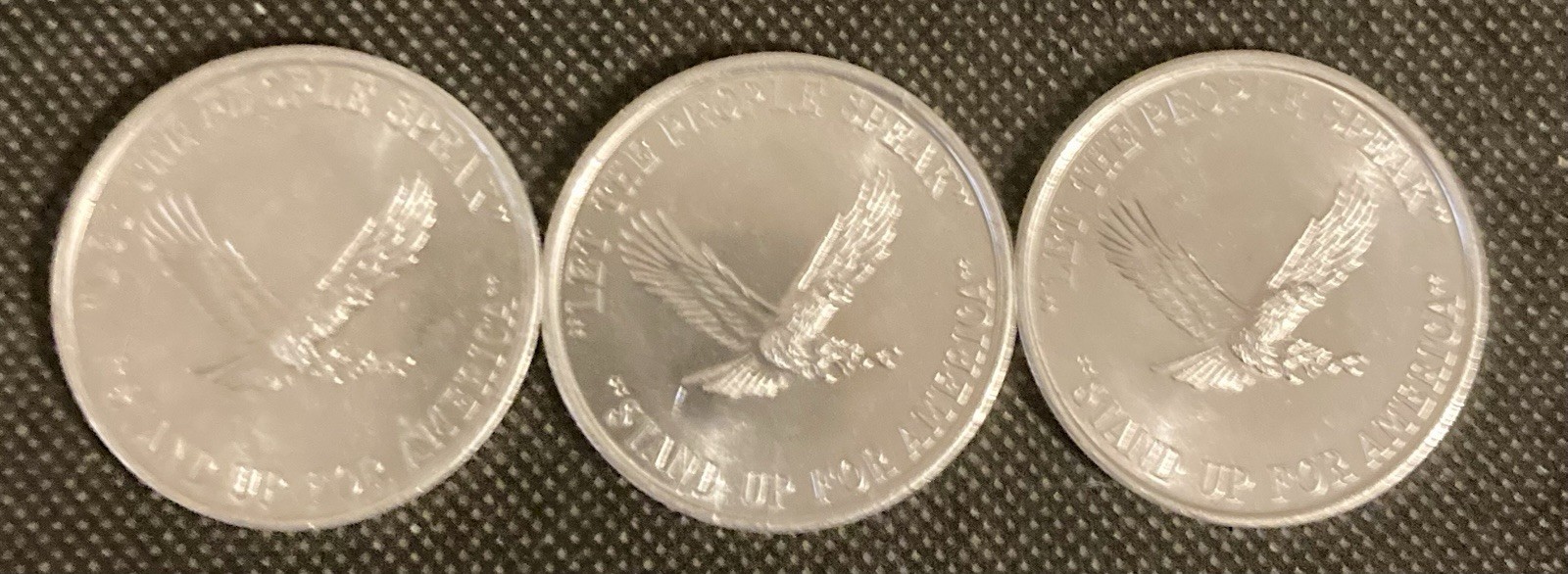 George Wallace 1968 Metal Campaign Tokens 1 5/8” – Silver Colored Lot of 3 UNC