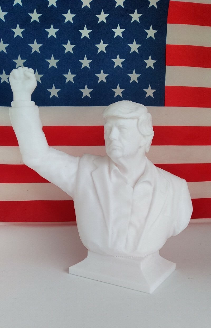 12″30cm 2024 Donald Trump Fist Pump FIGHT White 3D Statue PA Shooting DJT +🎁🎁