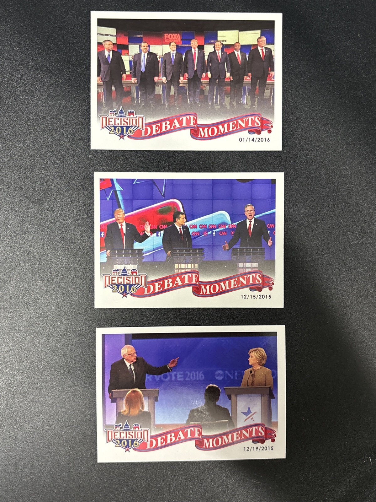 Decision 2016 Complete DEBATE MOMENTS Political Trading Cards Lot Donald Trump
