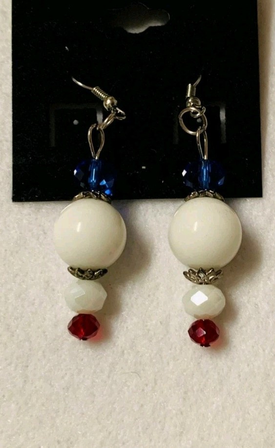 JOE BIDEN HARRIS EARRINGS GLASS BEAD PRESIDENTIAL 2020 CAMPAIGN ORNAMENT RARE