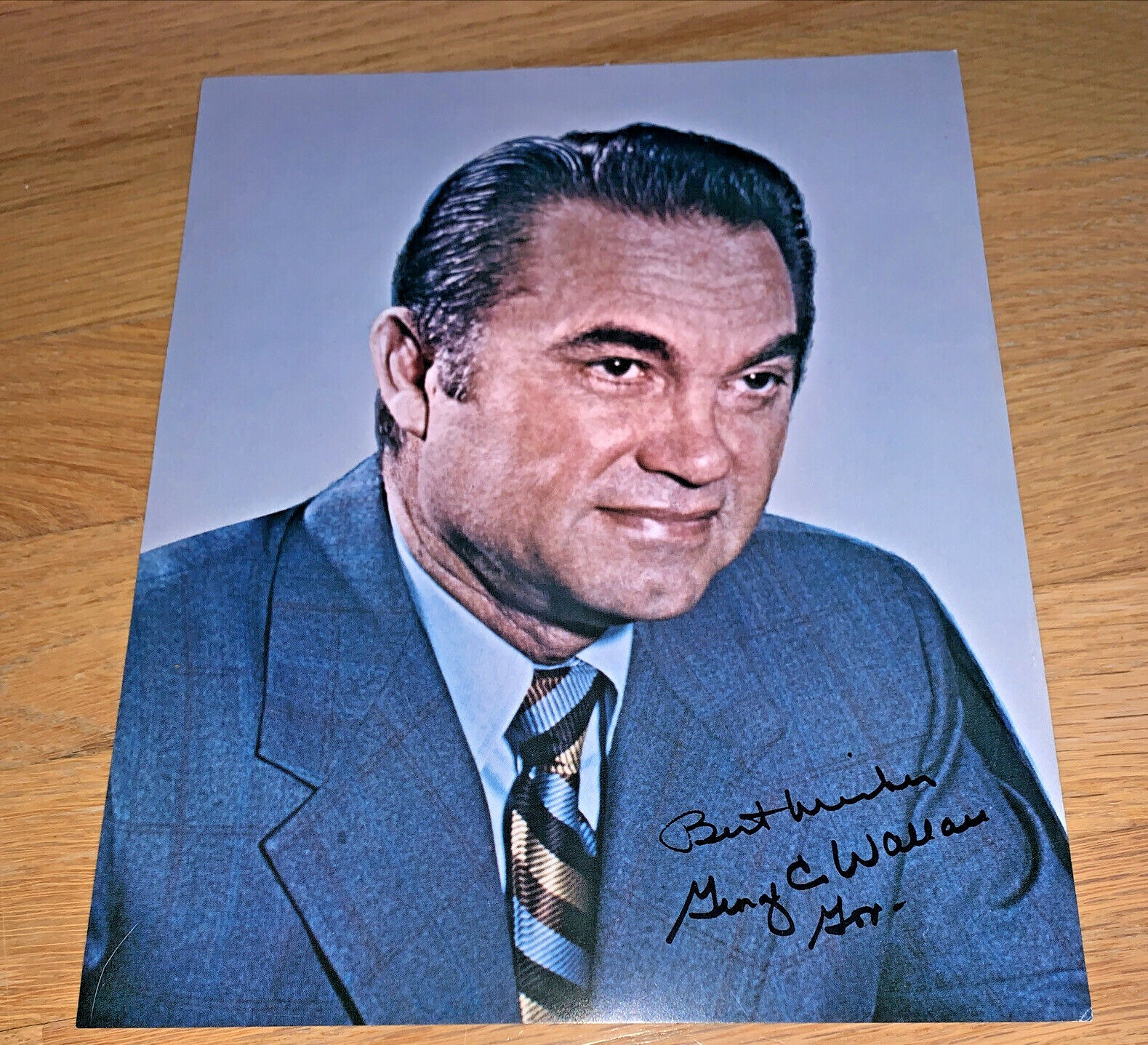 GEORGE WALLACE Campaign Color Photo w/ Facsimile Signature