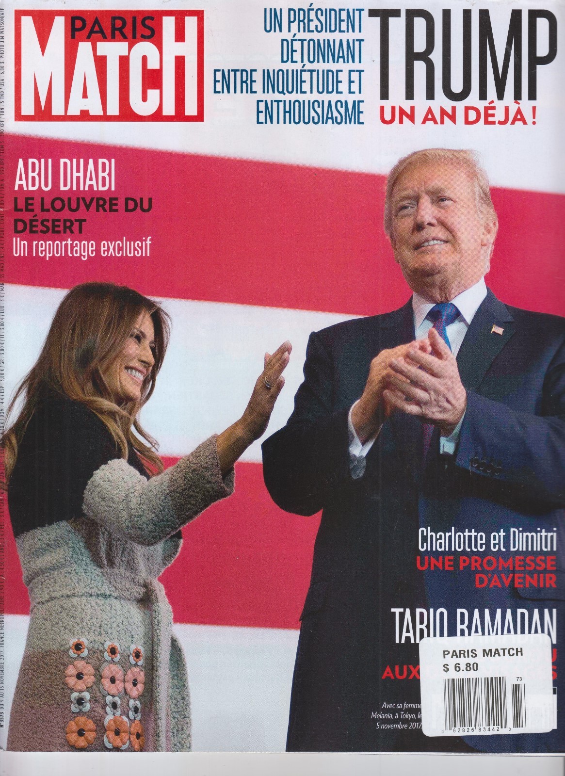 DONALD TRUMP MELANIA TRUMP PARIS MATCH MAGAZINE NOVEMBER 5 2017
