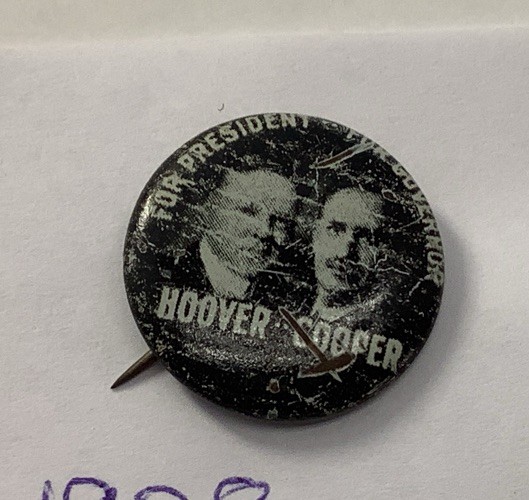 1928 Herbert Hoover For President, Cooper Governor campaign pin button political