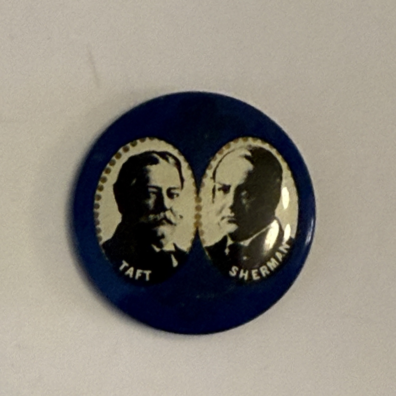 Taft and Sherman Kleenex Tissues Reproduction 1968 Pinback Button Campaign