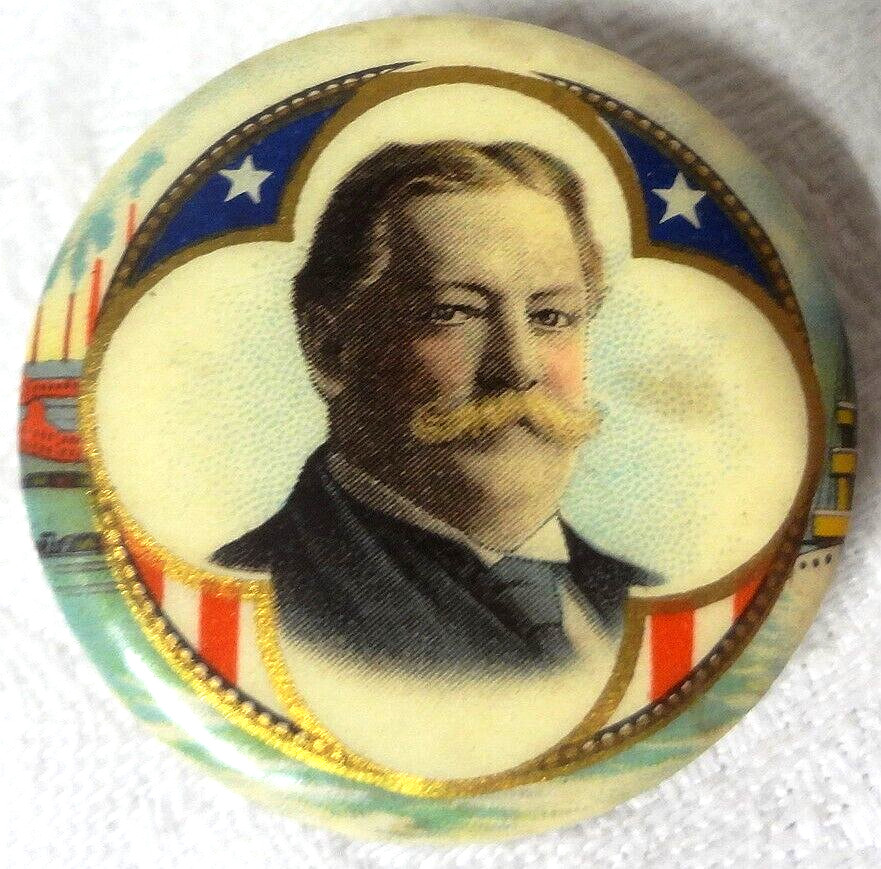 XRare WILLIAM HOWARD TAFT presidential HAKE #71 Political BUTTON-WHITEHEAD &HOAG