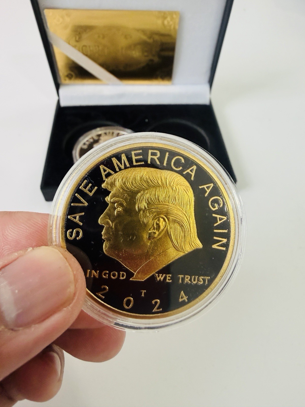 2024 Donald Trump Gold & Silver Plated Proof Coin Set w/ COA Box Limited