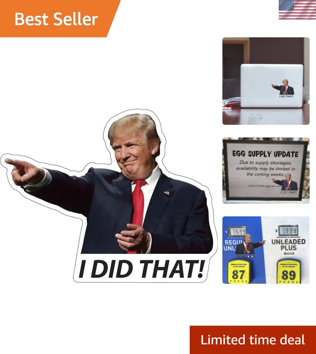 100PC I Did That Trump Stickers – 2.5-inch Fade Resistant and Waterproof Design