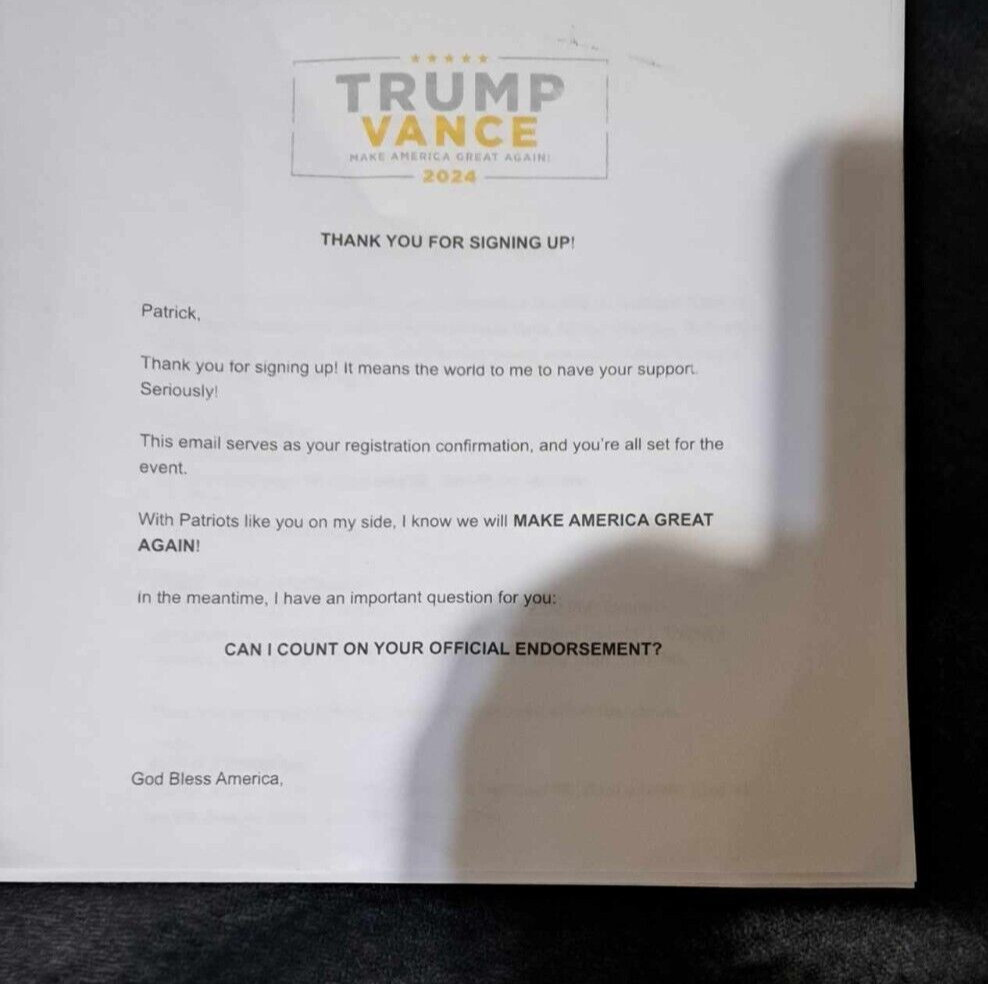 Trump Rally invitation and ticket Madison Square Garden Rally