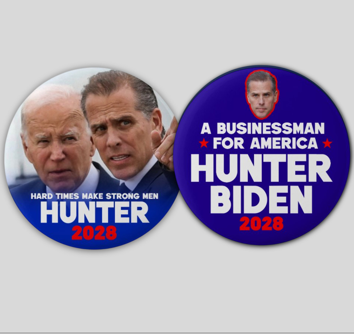 Hunter Biden President 2028 Pin Buttons Political Democrat Funny Trump Election