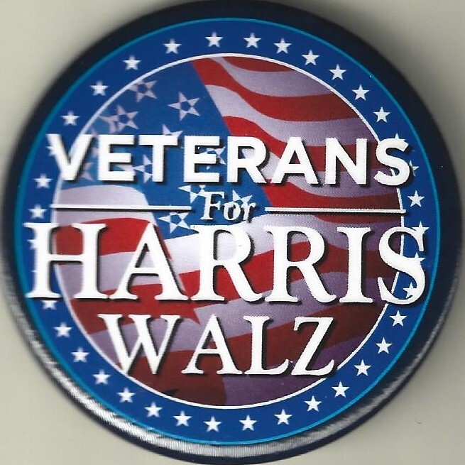 2024 Harris & Walz – 2.25″ / “Veterans” Presidential Campaign Button(K181)