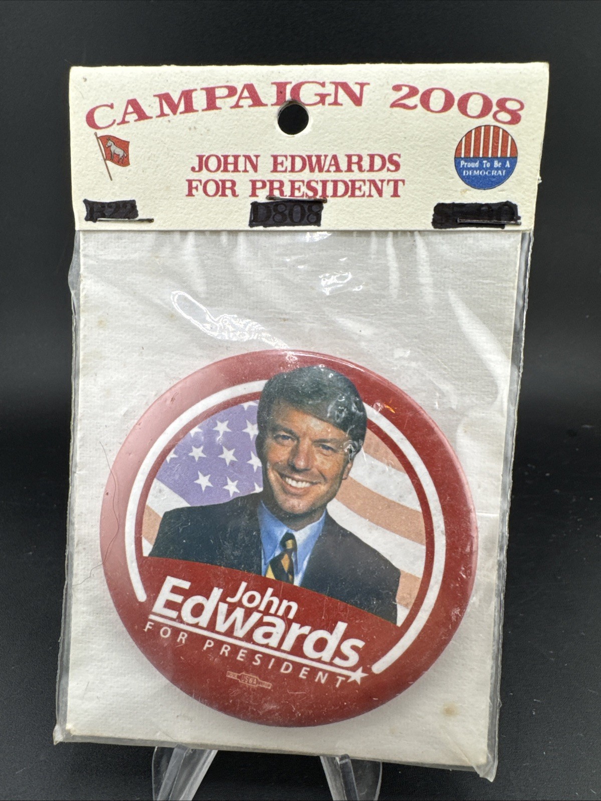 2008 John Edwards for President Campaign Button Pin Democrat Original