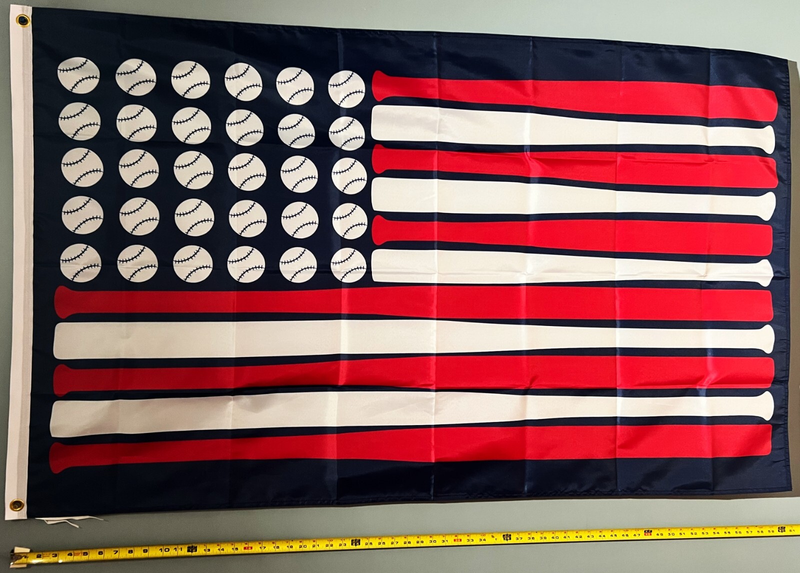Baseball FLAG FREE USA SHIP Ball Bat Beer Party Major League USA Sign Poster 3×5