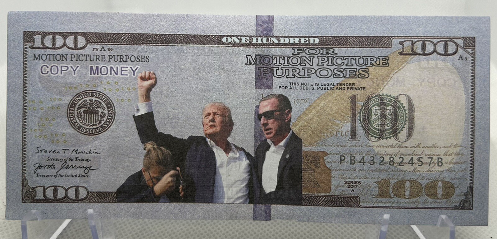 Fake – Donald Trump fake $100 Dollar Bill – Assassination Attempt