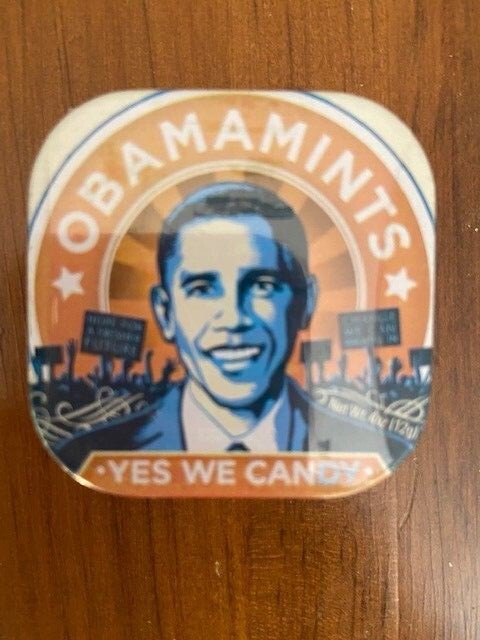 RARE Sealed OBAMA MINTS Metal Box Peppermints “YES WE CANdy” 2008 – WOW