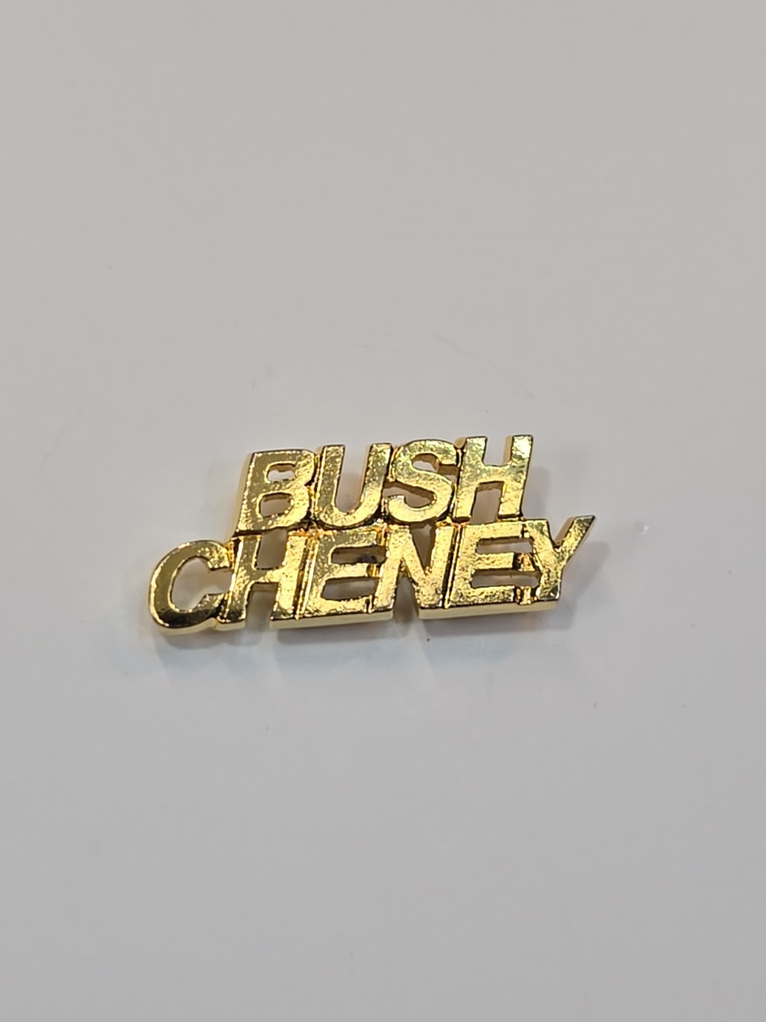 Bush Cheney Campaign Lapel Pin 2000 & 2004 Gold Color Letters