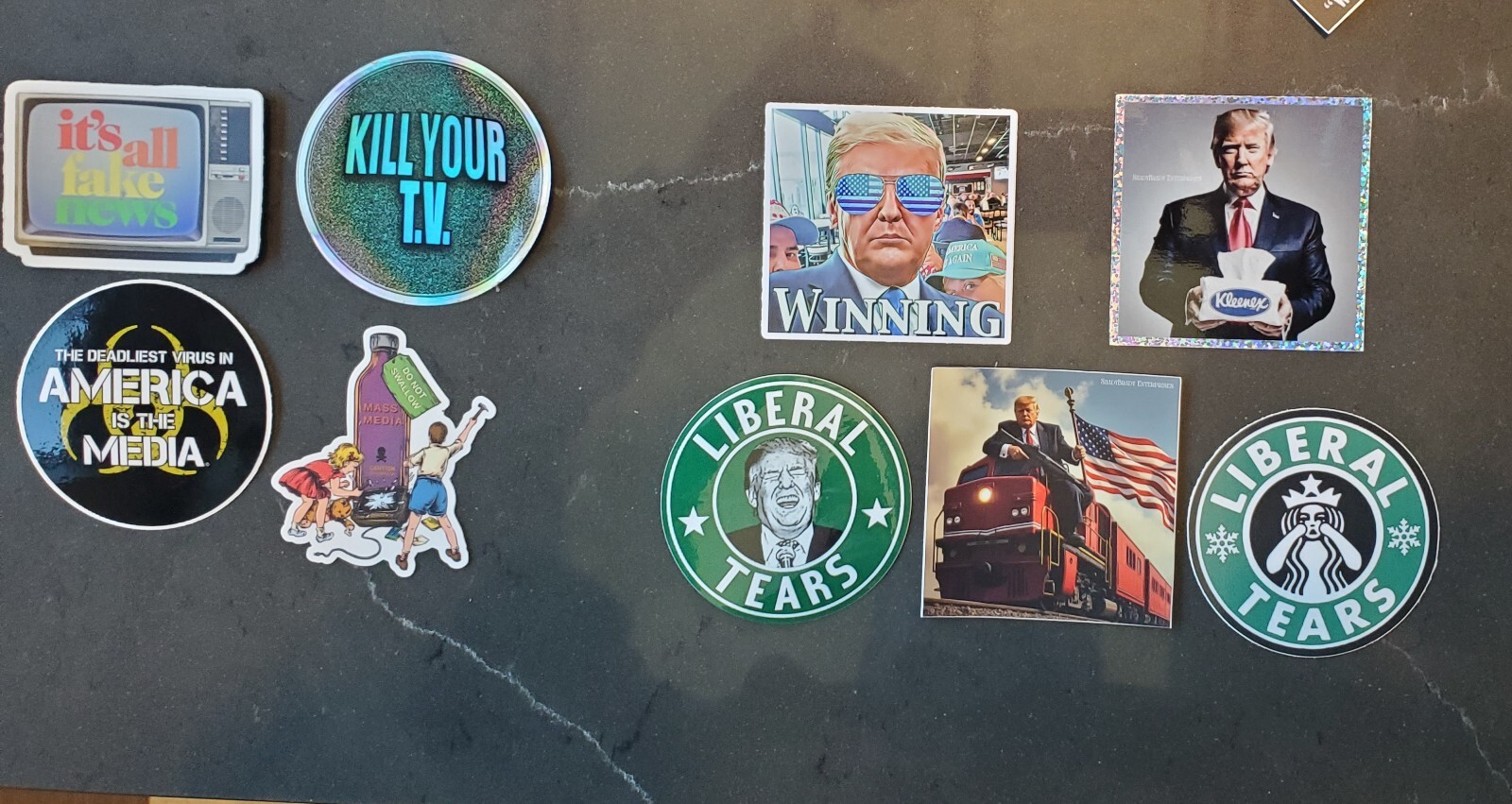 TRUMP STICKERS | VARIETY PACK (5) Heavy Duty Weather Proof Vinyl 5 Year Warranty