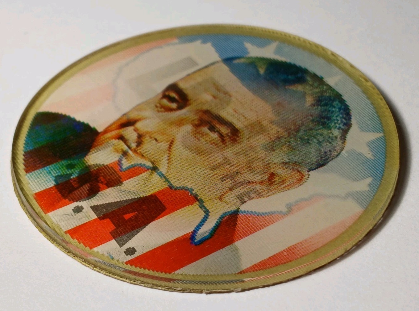 NO BACK 1964 LBJ 2.5″ Flasher Pin Button INSERT 1964 Presidential Campaign Pin