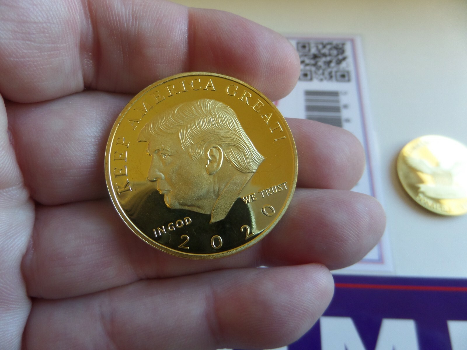 DONALD TRUMP (MAGA) RALLY- WILDWOOD, NJ, 01-28-2020 TICKET-BUMPER STICKER & COIN