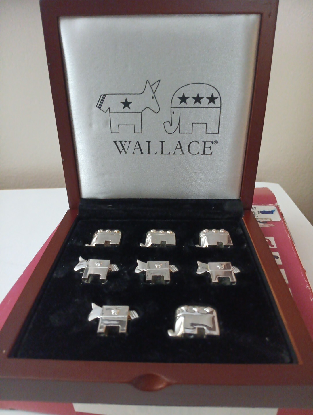 Wallace “Party Animals” Silver Plated Political Tic Tac Toe