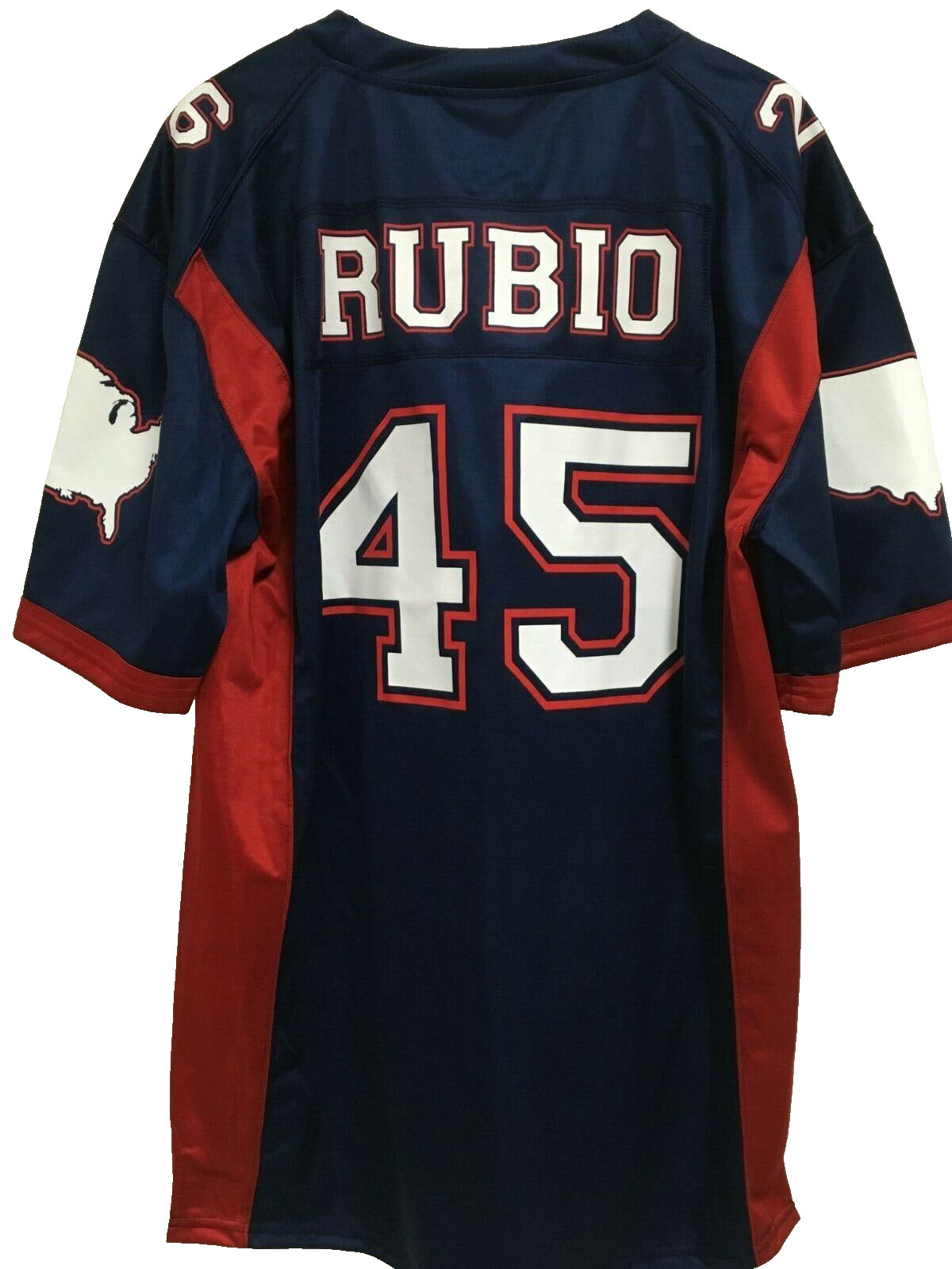 MARCO RUBIO 45 Navy Blue Election 2016 Florida Senator GOP Football Jersey L