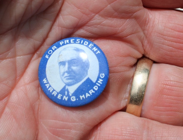 WARREN G. HARDING For President 7/8″ political campaign button-Reproduction