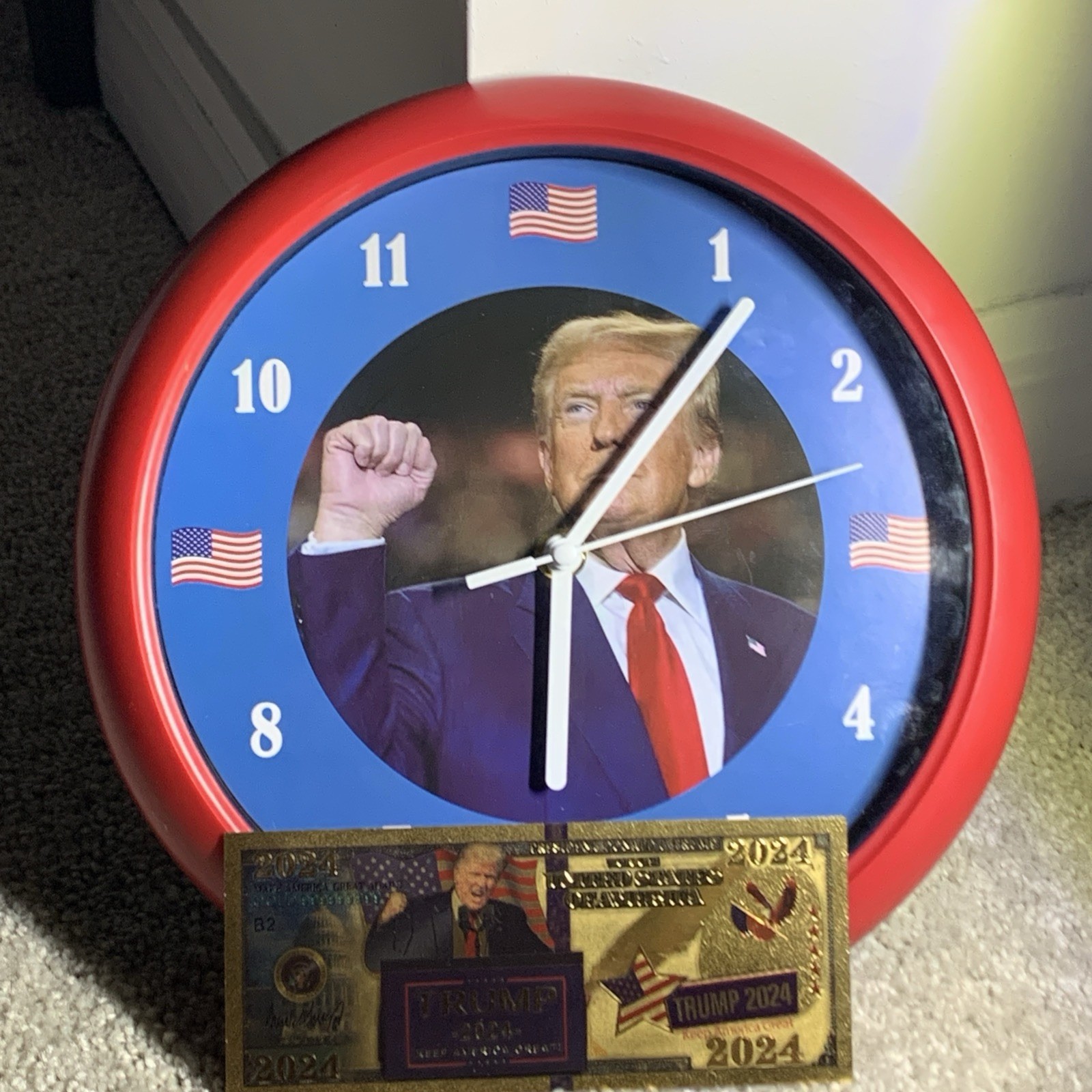 Donald Trump Talking Clock We Will Make America Great Again 24k Gold Bank Note